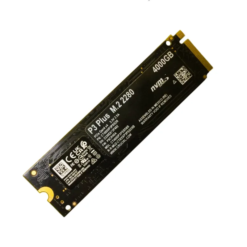 CT4000P3PSSD8 Crucial P3 Plus Series 4TB PCI-e NVMe M.2 2280 Solid State Drive - Used