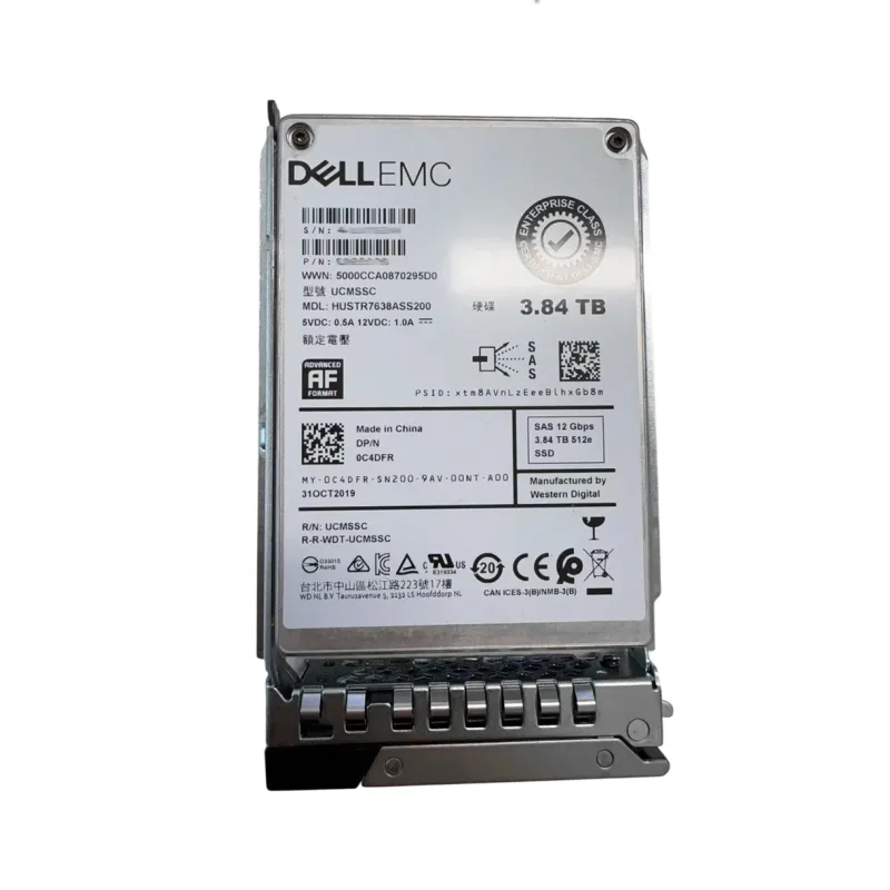 C4DFR Dell 3.84TB 12Gbps SAS 2.5" TLC RI Hot Plug Solid State Drive 0C4DFR - Used