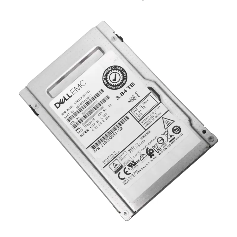 Dell 3.84TB SAS 12Gb Read Intensive TLC SED 512e 2.5" KPM5XRUG3T84 Internal SSD - Used