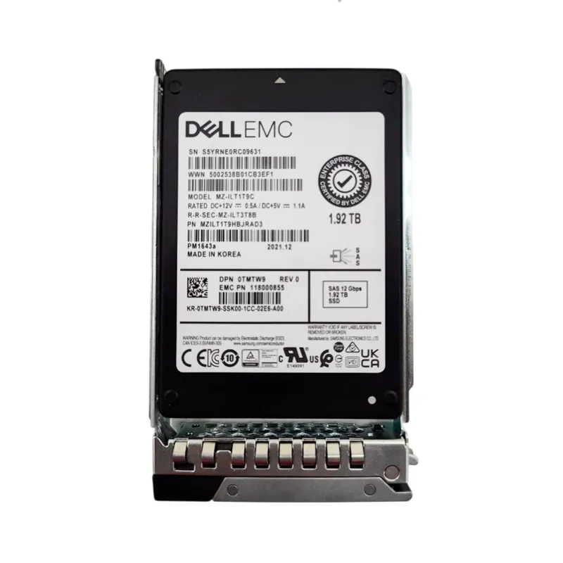 TMTW9 Dell 1.92TB SAS 12Gbps Read Intensive 512e 2.5" Solid State Drive - Used