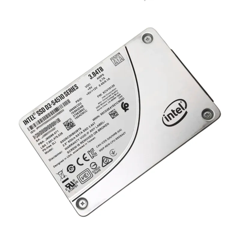 SSDSC2KB038T8 Intel D3-S4510 3.84TB 6Gbps TLC SATA 2.5" Solid State Drive - Used