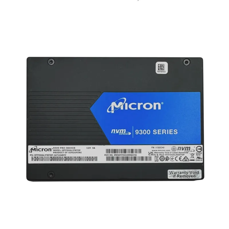 MTFDHAL3T8TDP Micron 9300 Pro 3.84TB PCI-e NVMe TLC 2.5" RI Internal SSD - Used