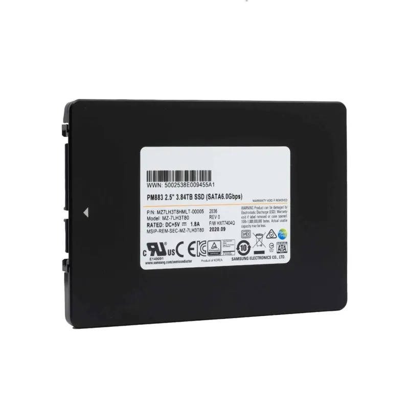 MZ-7LH3T80 Samsung PM883 Series 3.84TB 6Gbps SATA 2.5 Internal SSD - Used