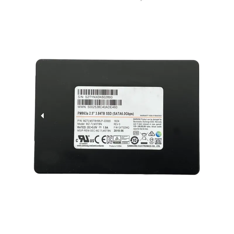 MZ-7LM3T8N Samsung PM863a 3.84TB 6Gbps SATA TLC 2.5" Internal SSD - Used