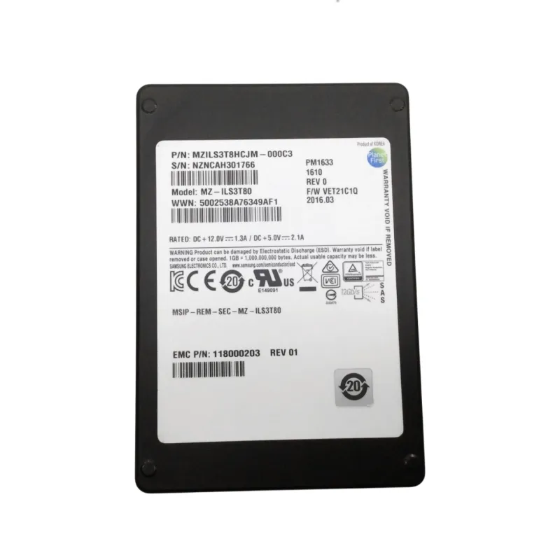 EMC MZ-ILS3T80 Samsung PM1633 3.84TB 12Gbs SAS 2.5" TLC Enterprise SSD 118000203 - Used