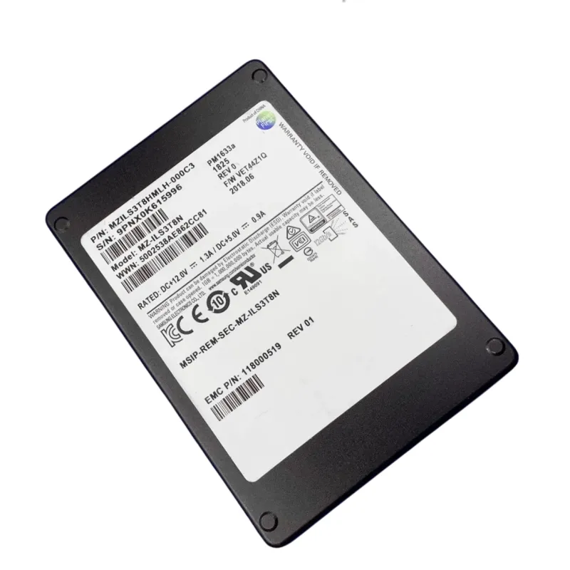 MZ-ILS3T8N Samsung PM1633a 3.84TB 12Gbps SAS TLC 2.5" SSD 118000519 - Used