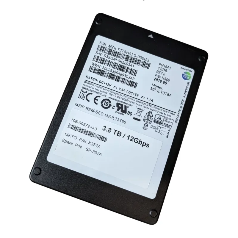 MZILT3T8HALS SAMSUNG 3.84TB SAS 12G READ INTENSIVE 2.5" SSD MZ-ILT3T8A - Used