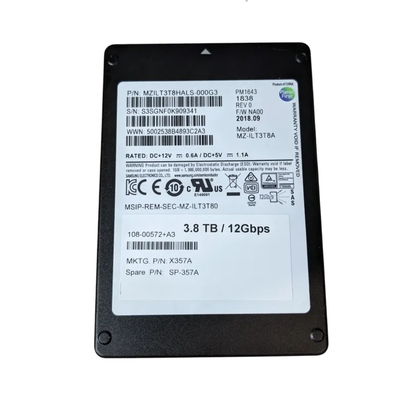 MZILT3T8HALS SAMSUNG 3.84TB SAS 12G READ INTENSIVE 2.5" SSD MZ-ILT3T8A - Used