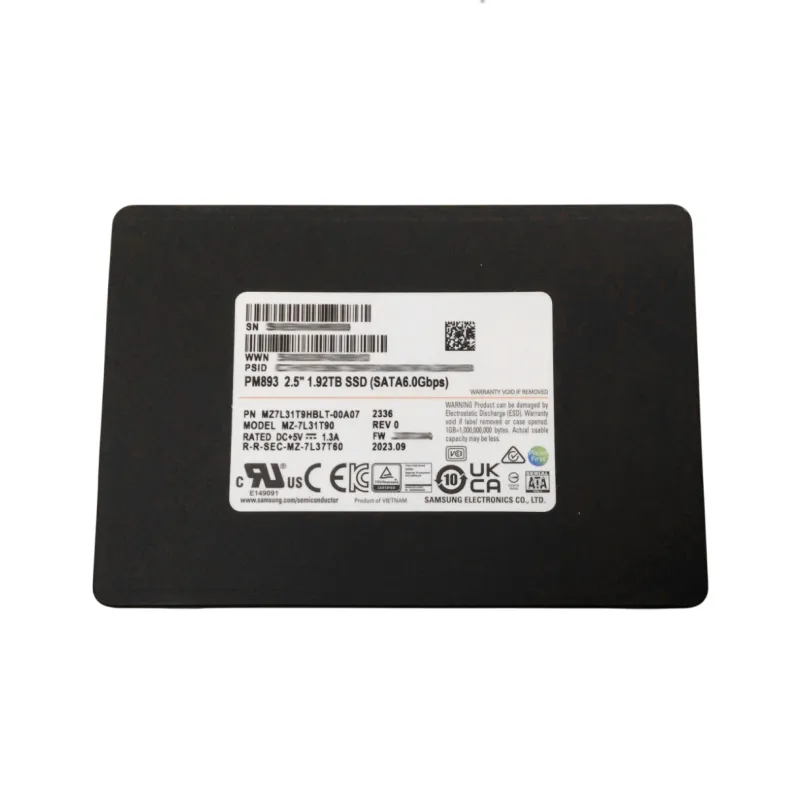 MZ-7L31T90 Samsung PM893 1.92TB 2.5" 6Gbps SATA SSD MZ7L31T9HBLT-00A07 - New Other
