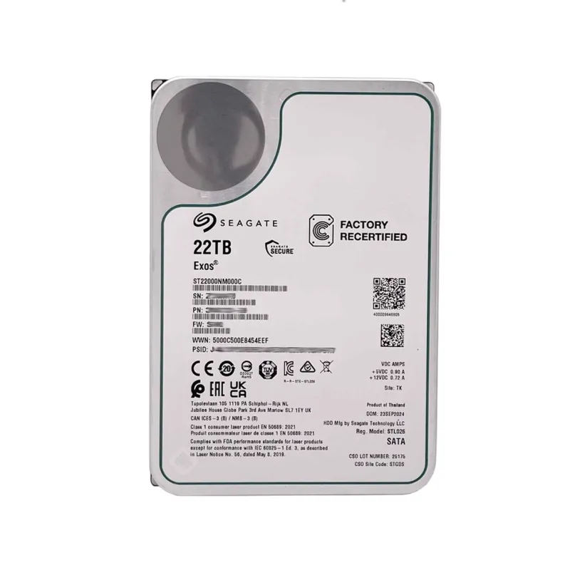 ST22000NM000C Seagate Exos 22TB 6Gbps 7.2K 512MB 3.5" 512e CMR SATA Hard Drive - Used