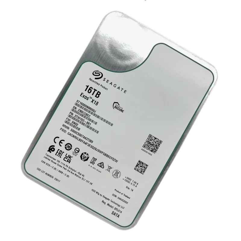 ST16000NM000J Seagate Exos X18 16TB 6Gbps 7.2K 256MB 3.5" 512e SATA Hard Drive - Used