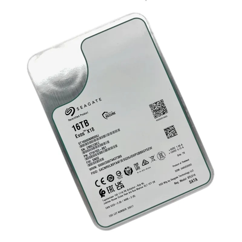 ST16000NM000J Seagate Exos X18 16TB 6Gbps 7.2K 256MB 3.5" 512e SATA Hard Drive - Used