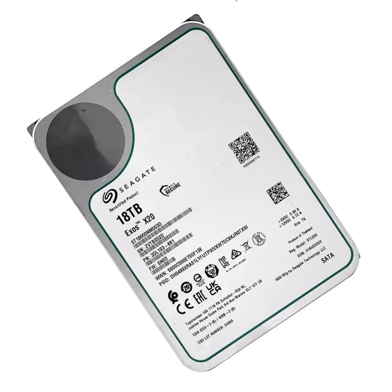 ST18000NM003D Seagate Exos X20 18TB 7200RPM 6Gbps 3.5" SATA Hard Drive - Used
