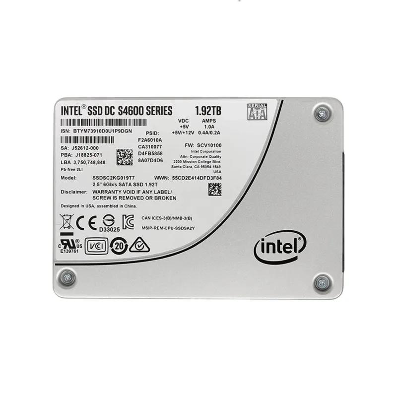 SSDSC2KG019T7 Intel DC S4600 1.92TB 6Gbps 2.5" TLC SATA SSD - Used
