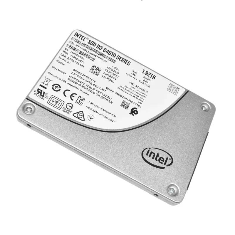 SSDSC2KG019T8 Intel D3-S4610 1.92TB 6Gbps TLC SATA 2.5" Solid State Drive - Used