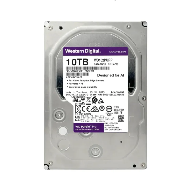 WD Purple Pro WD102PURP 10TB 6Gb 7200RPM 512MB SATA 3.5" Hard Drive - New