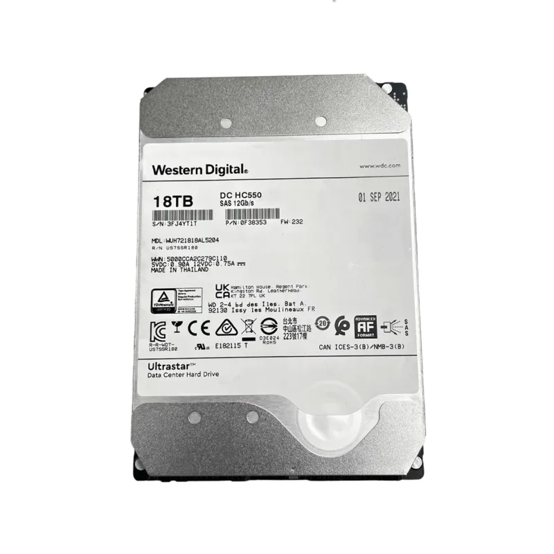 WUH721818AL5204 Western Digital DC HC550 18TB 12Gbps SAS 7.2K 3.5" HDD - Used